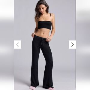 Urban Outfitters Out From Under Easy Does It Cozy Knit Flare Pant Black